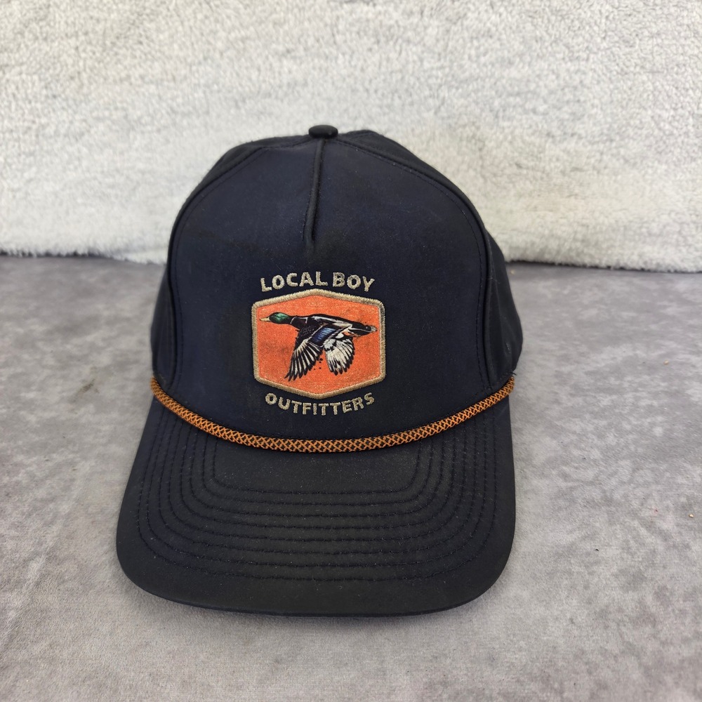 Local Boy Outfitters Black Mallard Duck Patch Rope Snapback Trucker Hat OSFM